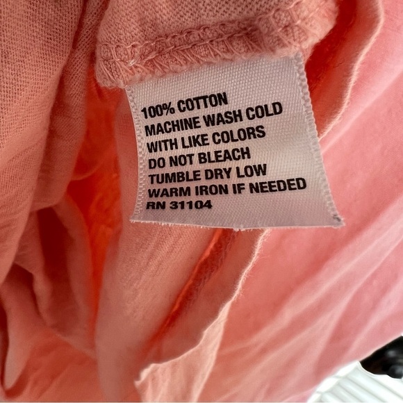 Crown & Ivy Women's size 1X V Neck Tee‎ T-Shirt Top Short Sleeve Peach Beachy - Picture 4 of 4